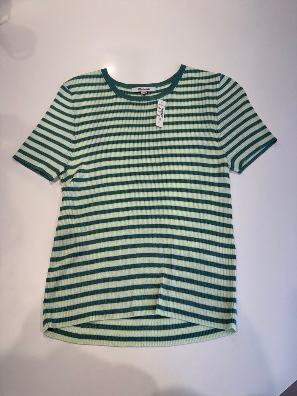 Madewell Micro Rib Sweater Tee - Dusty Verdigras - M